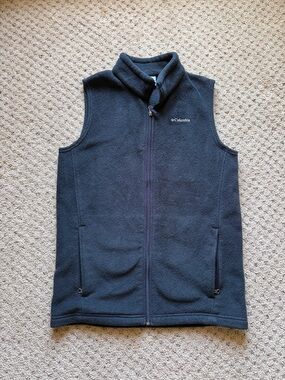 Columbia Fleece Vest Black Youth XL (18-20) Zip-Up